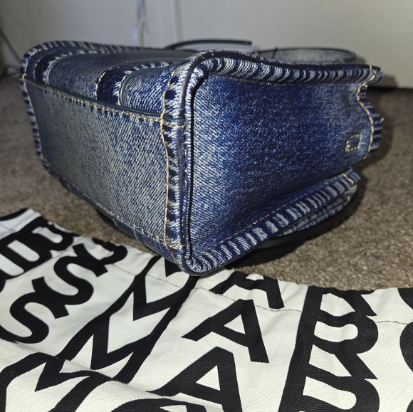 NWT Marc Jacobs The Denim Printed Leather Crossbody Tote Bag - Picture 7 of 11